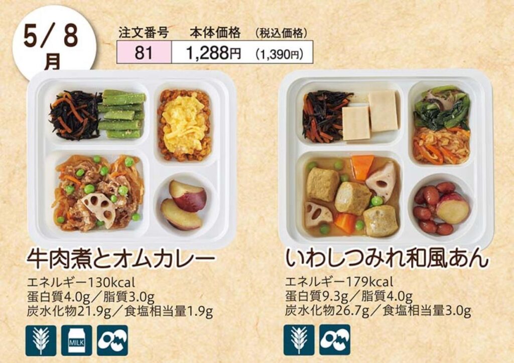 ショクブン弁当「こだわりおかず」のメニュー例